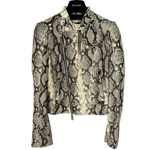 DSQUARED2 Woman’s python leather Moto Jacket size 38